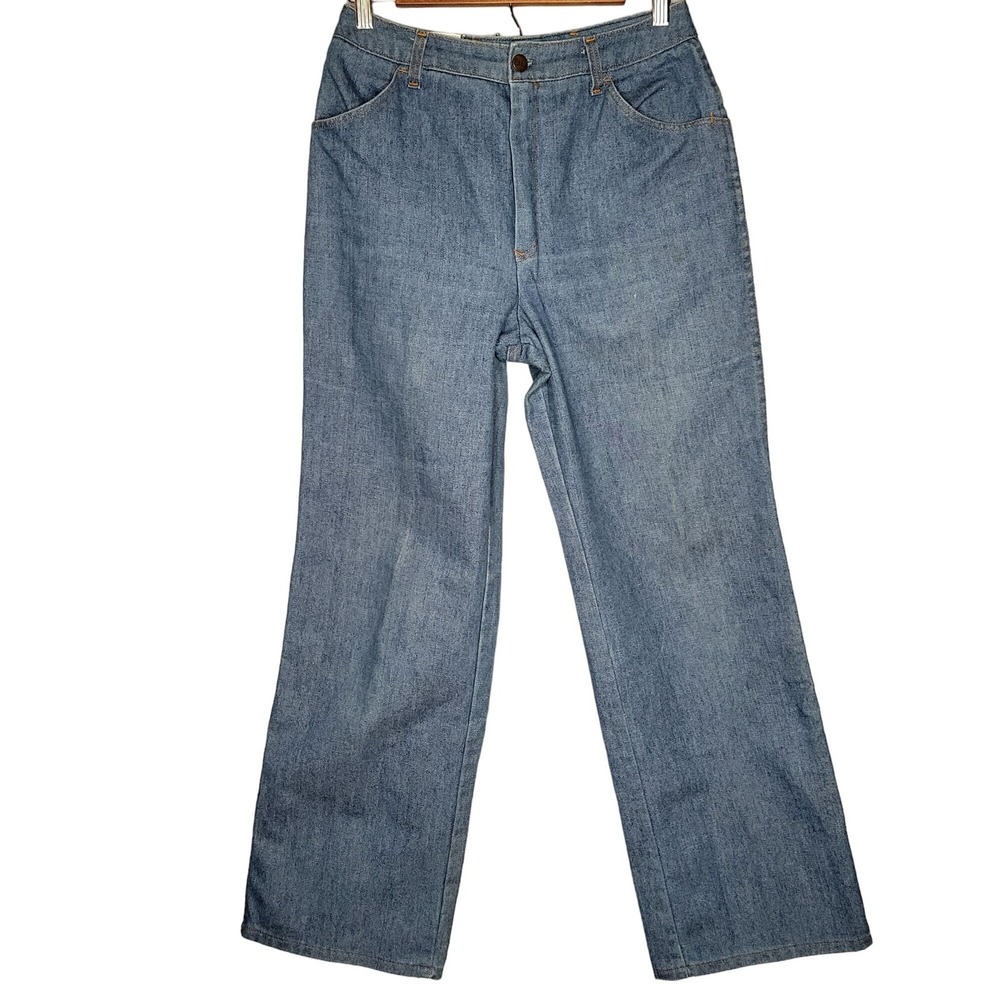 Sears Jeans That‎ Fit Wide Leg Pants Women 30 Blue High Rise Vintage 70s Denim